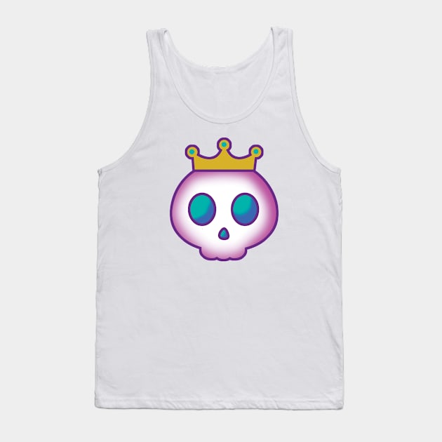 Cute Skull with Crown Tank Top by PsychicCat